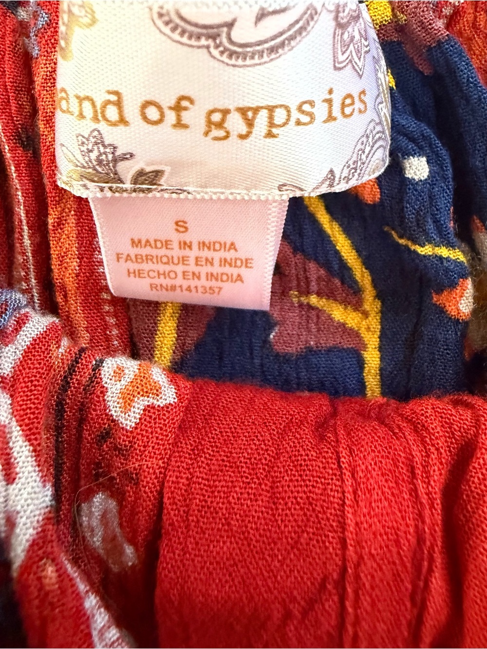 Band of Gypsies Navy & Red Floral High-Low Maxi Skirt - Picture 8 of 10